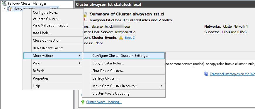 Installieren der Failover-Cluster für SQL 2012 AlwaysOn